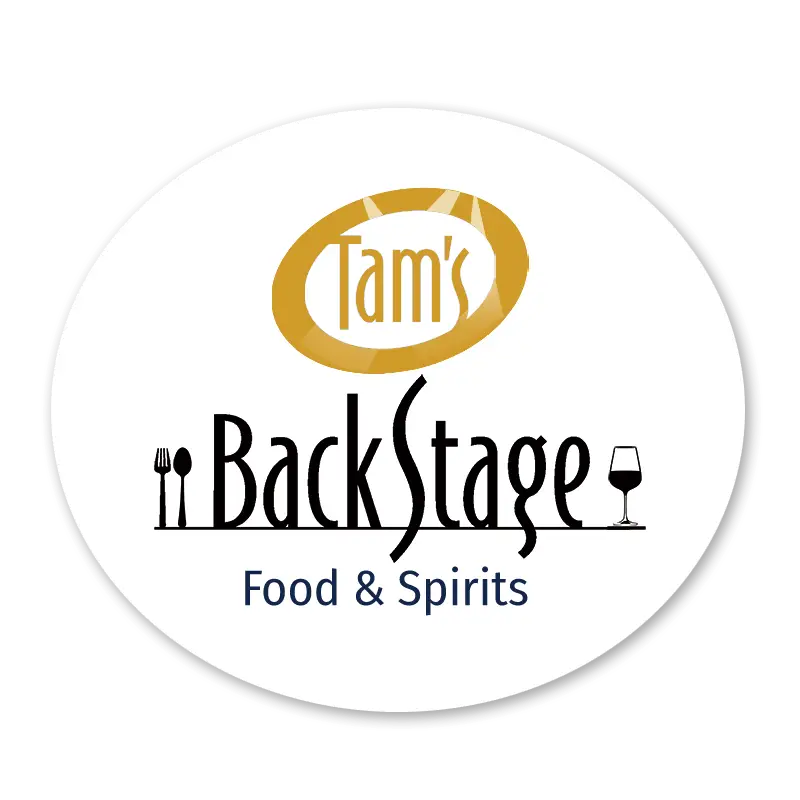 logo for Tam's Backstage Restaurant in Cumming, Georgia