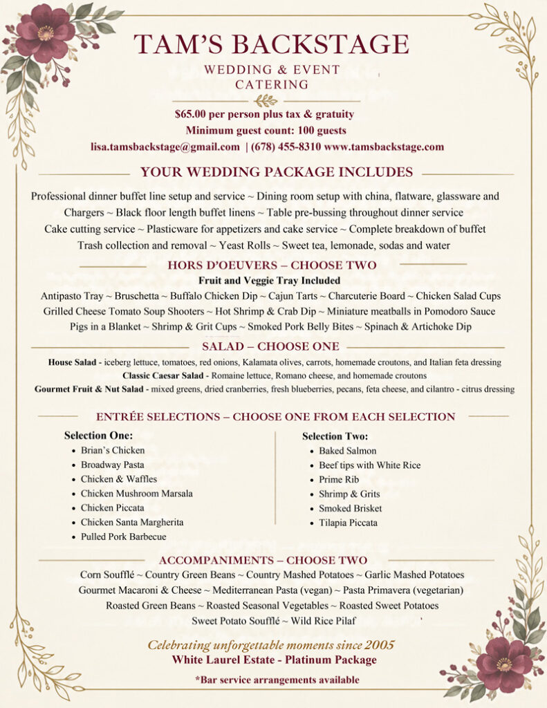 image of platinum wedding package