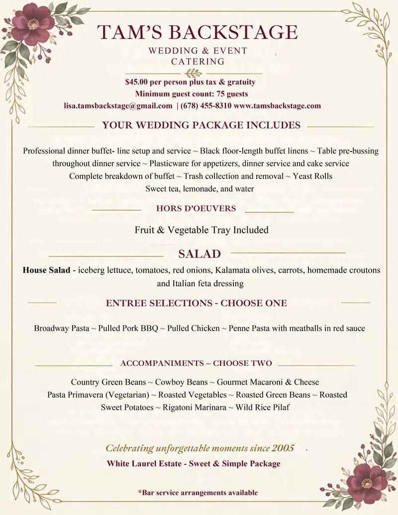 image of sweet and simple wedding package